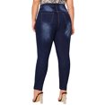 thumbnail image 4 of JDinms Women's Skinny Jeans Mid-Rise Distressed Slim Fit Jegging Denim Pants, 4 of 4