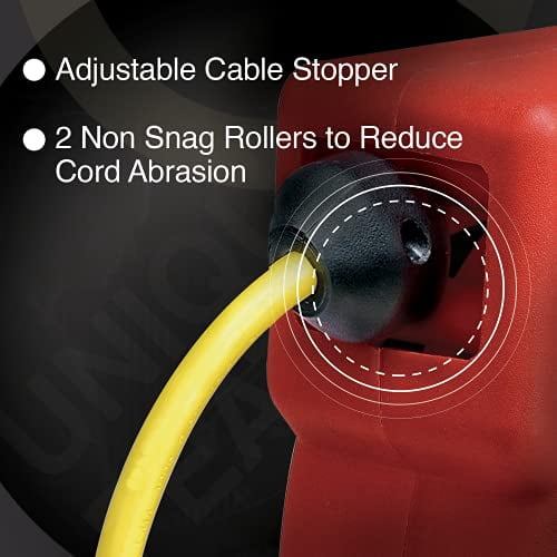 ReelWorks - CR605131S3A Extension Cord Reel Retractable 12AWG x 40 Foot 3C/SJT Cable Triple Tap Connector Power Rating 15A 125VAC 1875W