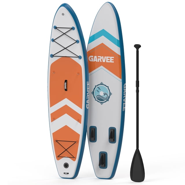 Garvee Inflatable Stand-up Paddle Board, 11' x 34'' x 6'', with Camera Mount, Orange