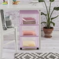 thumbnail image 3 of Sterilite 3 Drawer Cart, Purple, 3 of 7