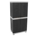 thumbnail image 1 of Sunnydaze Plastic Lockable Storage Cabinet with 3 Adjustable Shelves - Charcoal with Gray Trim - 48.75", 1 of 10
