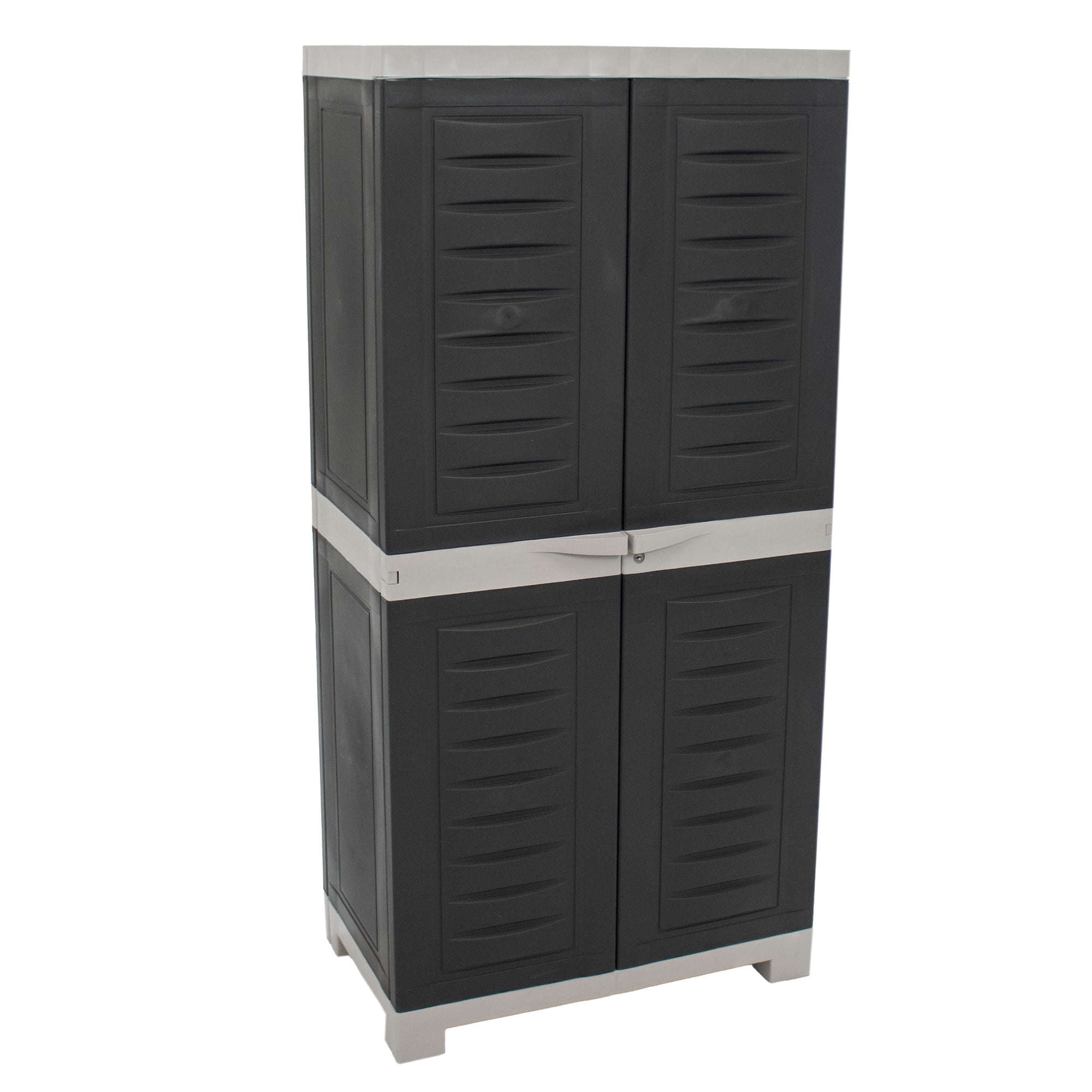 Sunnydaze Plastic Lockable Storage Cabinet with 3 Adjustable
