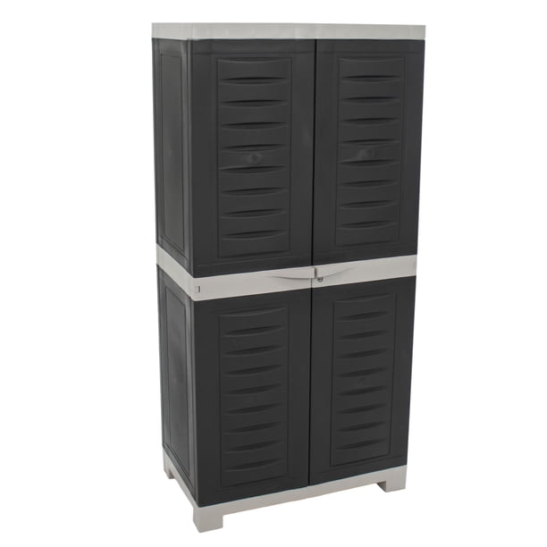 Sunnydaze Plastic Lockable Storage Cabinet with 3 Adjustable