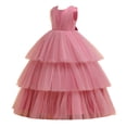 thumbnail image 1 of AJIWYH Robe pour Enfants, Robe de Fête pour Enfant Gâteau Mode Robe Douce, Robe Arc-en-Ciel pour Filles Rose Vif pour 8-9 Ans, 1 of 4