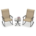 thumbnail image 2 of Costway 3 PCS Patio Rocker Set with High Backrest & Wood-Plastic Tabletop Coffee Table, 2 of 10