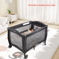 thumbnail image 4 of Parc pour Bébé Pliable 2-en-1 avec Berceau, Parc Léger avec Roues pour Maison Voyage Extérieur, 4 of 8