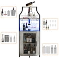 thumbnail image 4 of GloryStar Farmhouse Wine Bar Corner Cabinet with Storage, Small Buffet Sideboard with Detachable Rack and Buffet Mesh Door, Glass Rack, Liquor Coffee Bar Cupboard for Kitchen, Dining Room, 4 of 8