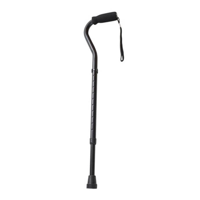 PDC Healthcare ORT-OAC024000 Poignée Décalée en Canne, Aluminium, Noir (Lot de 6)