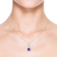 thumbnail image 4 of Angara Collier en Améthyste Naturelle - Pendentif Solitaire en Améthyste Ronde 1,7 ct Nœud Infini en Platine pour Femmes, 4 of 8