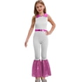 thumbnail image 1 of Hansber Combinaisons de Danse Disco Sans Manches à Sequins pour Filles Enfants Col Rabattu Fermeture Éclair Argent 10, 1 of 5