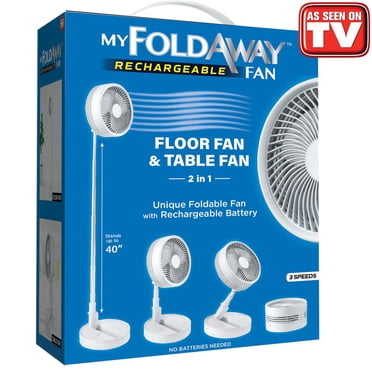 My Foldaway Fan Rechargeable Fan Floor Fan Table Fan Folding Fan, Portable Fan Extendable from 4”- 40”