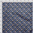 thumbnail image 2 of oneOone Tissu en Viscose Chiffon Bleu Sarcelle à Pois/triangle & Monster Matériel de Robe Imprimé Tissu au Mètre 42 Pouces de Large, 2 of 3
