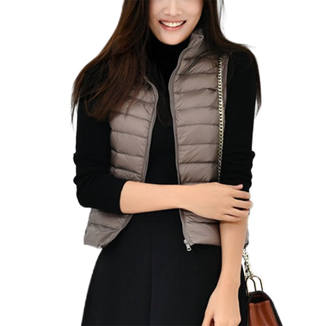 Innerwin Doudounes Manches Longues Gilet Matelassé Col Montant Chaud Extérieur Kaki TG