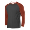 thumbnail image 2 of BiZtdJrK Sun Protection Shirts for Men Fashion Color Block Long Sleeve Workout Tops Rash Guard Quick Dry Hiking Fishing Shirt, Wine, L, 2 of 3