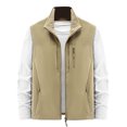 thumbnail image 1 of Styesk Jackets for Men Men's Thin Workwear Solid Color Stand Collar Sleeveless Jacket Tank, 1 of 3