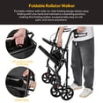 thumbnail image 3 of Déambulateur à 4 Roues pour Aînés, Marchette Pliante Aide à la Mobilité avec Siège Grand de 14 Pouces X 12 Pouces, Roues de 8 Pouces, Capacité de 300 lb, Pochette de Rangement, Hauteur Ajustable, Noir, 3 of 8