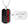 thumbnail image 4 of Diesel Power Stars Dog Tag Stainless Steel or 18k Gold 24" Chain, 4 of 8