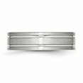 thumbnail image 3 of Stainless Steel Brushed and Polished Ridged 6mm Band Ring 11 Size, 3 of 6