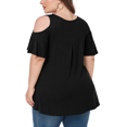 thumbnail image 3 of CHUANK Women‘s Plus Size Cold Shoulder Tunic Top Summer Short Sleeve Blouse, 3 of 7
