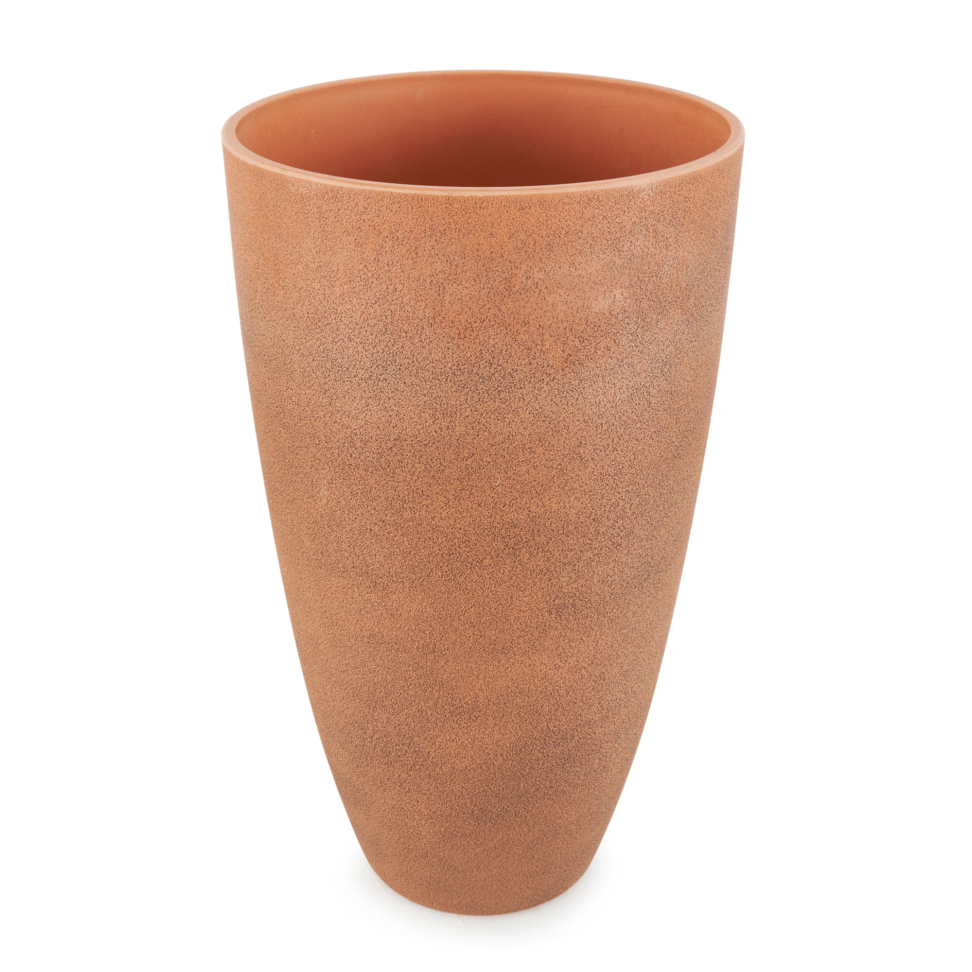 Algreen Curved Vase Planter, 12" x 20" Flower Plant Pot, Indoor Outdoor Use - Acerra, Rust