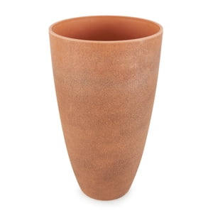 Algreen Curved Vase Planter, 12" x 20" Flower Plant Pot, Indoor Outdoor Use - Acerra, Rust
