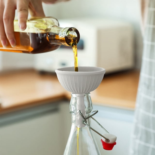 Vaidha All Purpose Silica Gel Funnel Funnels For Kitchen Use Filling Bottles Food Grade And No BPA Can Be Stacked