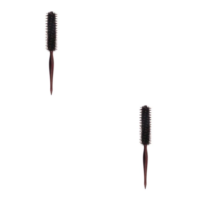 mmirethe Rouleau de Brosse à Cheveux pour Hommes, Bouclage, Femmes, Outil de Coiffure, Coiffage, Brun, Longueur 23,5 cm, 2 Ensembles