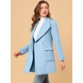 thumbnail image 2 of INSPIRE CHIC Manteau Trench Long Élégant pour Femme à Col Châle, Revers, Ceinturé, 2 of 6