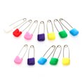 thumbnail image 1 of Minkissy 100Pcs Baby Safety Pin Assorted Color Locking Plastic Heads for Diaper Fixing and Nursing Cloth Fixing 5.4*1In, 1 of 8