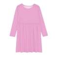 thumbnail image 4 of Bwiyojiz Tailles Mode 120-170 Robe à Manches Longues à Col Rond Filles Couleur Unie Extensible Ligne a Tournoyante Patineuse École Récital, 9 Ans, Cadeaux pour la Famille, 4 of 6