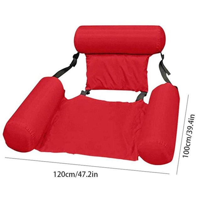 pitrice Inflatable Floating Row Backrest Inflatable Floating Bed Durable Portable Water Recreation Lounge Chair