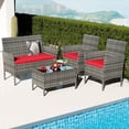 thumbnail image 4 of Costway 4 PCS Patio Furniture Set with Washable Cushions and Tempered Glass Coffee Table, 4 of 9