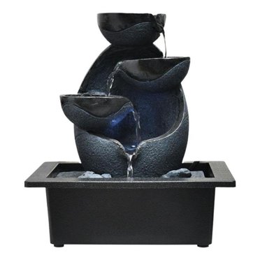 POINTERTECK Fontaine d'Eau de Table Feng Shui Paysage de Cascade Ornements de Table pour la Maison A