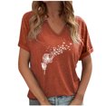 thumbnail image 1 of Birdeem Chemisiers Chemises T-Shirts Hauts à Manches Courtes Imprimés à Col en V Décontractés pour Femmes, 1 of 12