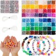 thumbnail image 1 of Jetcloudlive 1977Pcs Pony Beads Kit for Bracelet Making 64 Colors 9mm Kandi Beads Set Plastic Pony Beads Bulk with 375pcs Letter Beads Elastic String DIY Bracelets Jewelry Beads, 1 of 11