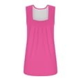thumbnail image 4 of Timegard Womens Tank Tops Solid Color Square Neck Pleated Sleeveless Dressy Casual Tunic Top Basic Tee, 4 of 6