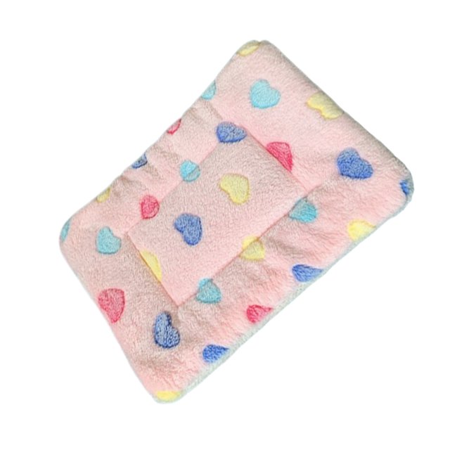 relayinert Polyester Washable And Machine Washable Pet Mat For Easy Cleaning Soft And Breathable Pet Bed pink heart 30*40cm 1Set