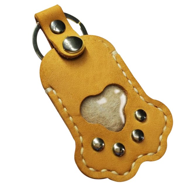 Petits Sacs Cadeaux, Porte-Clés de Rangement pour Chien au Design Mignon de Patte en Cuir, Porte-Clés Souvenir de Poils d'Animaux Collection Commémorative Unique pour Sac Sac à Main