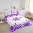thumbnail image 3 of Erosebridal Letter Initial Bedding King Comforter Set,Monogrammed Personalized Bedding Sets King with Comforter,Flower Decor,Reversible,Super Cozy,3 Pieces, 3 of 8