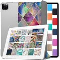 thumbnail image 1 of DuraSafe Cases iPad PRO 11 2020 2021 2022 [ PRO 11 Inch 2 3 4 Generation ] Trifold Printed PC Lightweight Protective Clear Back Cover - Diamond Grid, 1 of 7