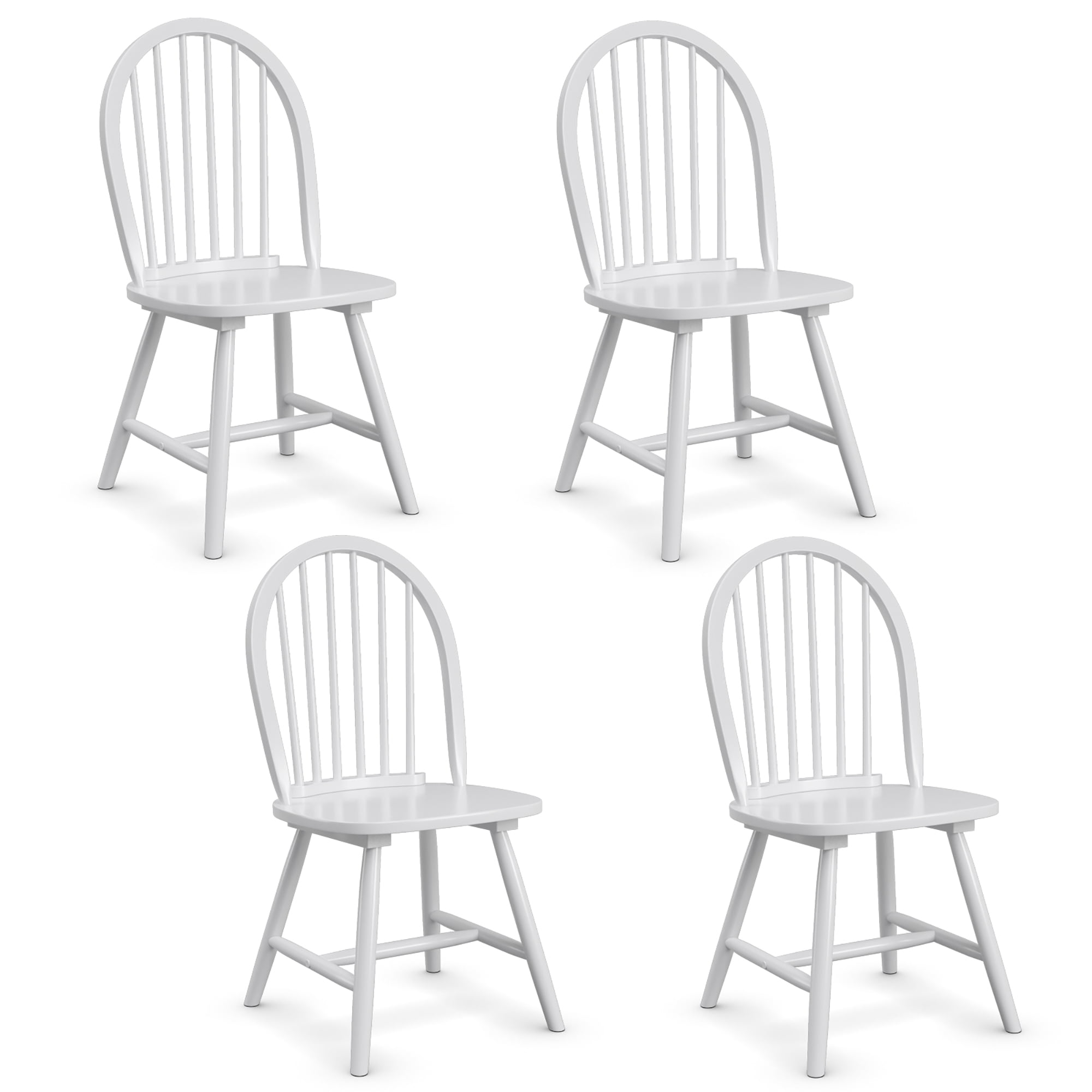 Costway Set of 4 Vintage Windsor Dining Side Chair Wood