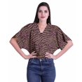 thumbnail image 1 of Moomaya Hauts Cache-Cœur pour Femmes Imprimés Taille Élastique Manches Boxy Blouse Cache-Cœur Décontractée, 1 of 4
