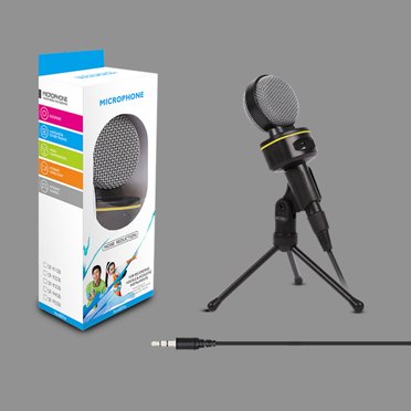 Graflsoa SF-930 Omnidirectional Metal Microphone with Tripod for PC Karaoke and Recording, Black