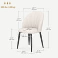 thumbnail image 3 of HOMCOM Dining Chairs Set of 4 Kitchen Chairs with Metal Legs Cream White, 3 of 10