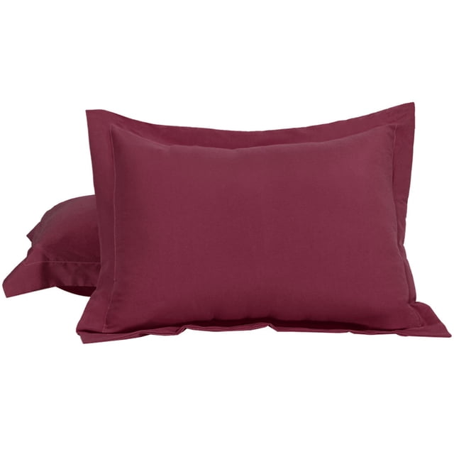 2 Pcs Taies d'Oreiller Rouge Vin 1800 SERIES Microfibre King Oxford