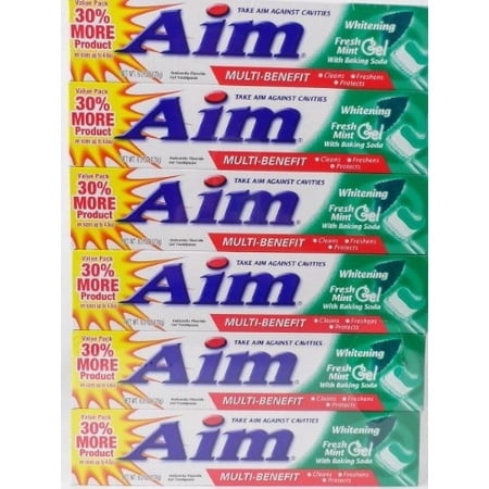 Aim Toothpaste 6 oz Tube (pack of 6) Fresh Mint gel