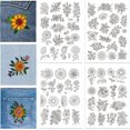 thumbnail image 1 of 4 Sheets Sunflowers Pattern Water Soluble Embroidery Hand Sewing Stabilizers for Fabric Stitch Practice Embroidery Stickers Wash Away Stabilizers for Embroidery Beginners Lovers, 1 of 7