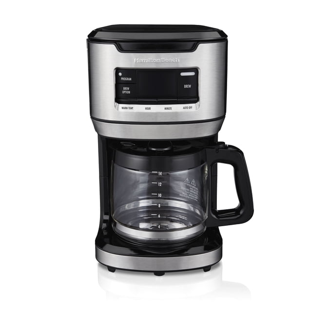 Hamilton Beach Programmable FrontFill Coffee Maker, Extra-Large 14 Cup Capacity, Black/Stainless (46390)