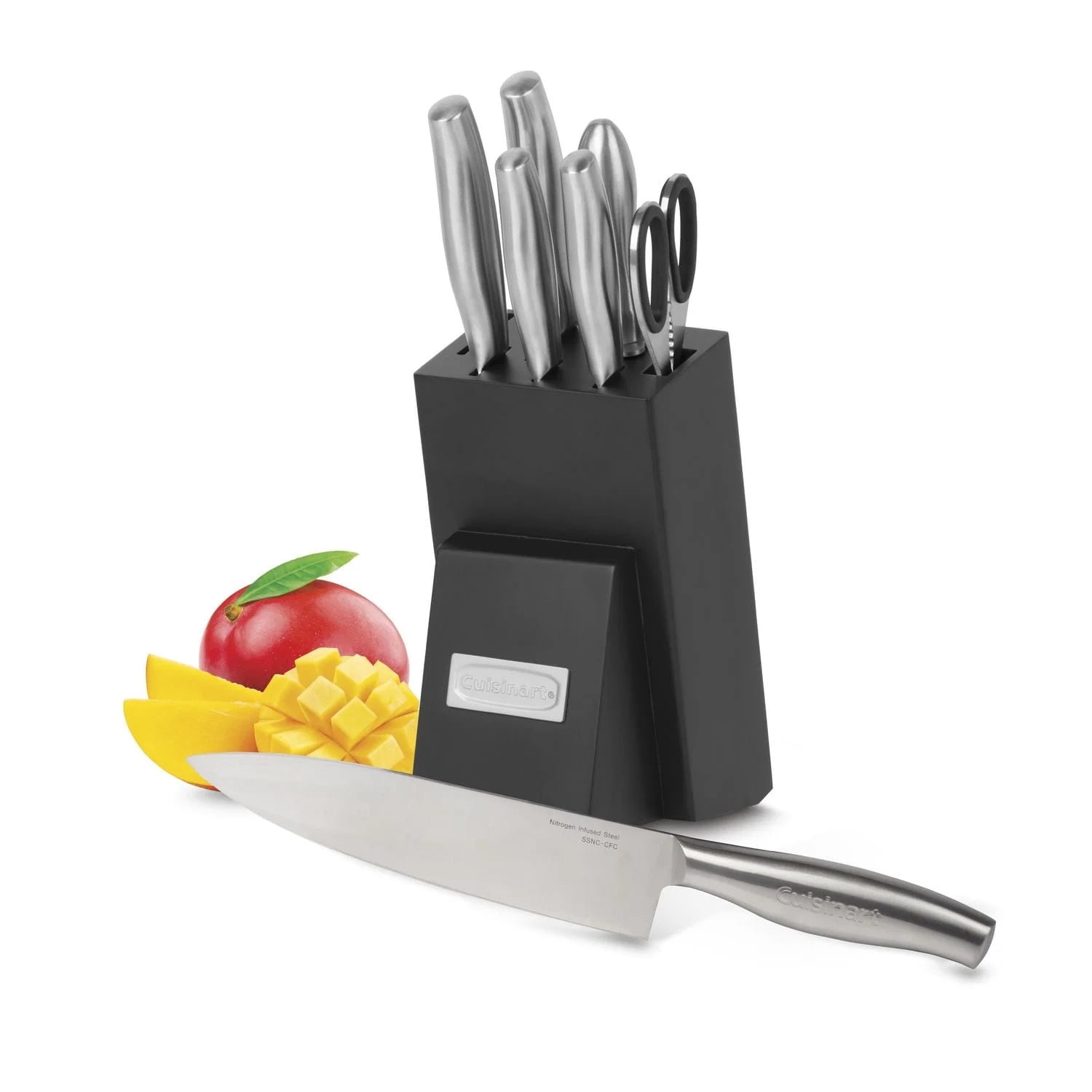 Cuisinart - 8 PC Nitrogen Infused Stainless Steel Knife Block Set