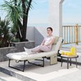 thumbnail image 2 of Outsunny Chaise Longue Pliante avec Coussin - Ensemble de 1, Beige, 2 of 10